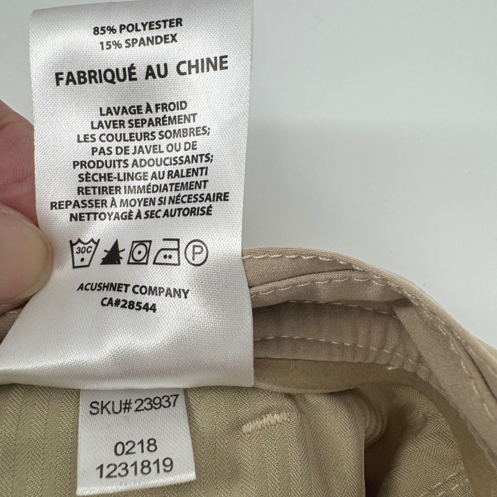 FootJoy Golf Shorts 36 Khaki Tan Performance Stretch Flat Front Moisture Wicking - Picture 6 of 6